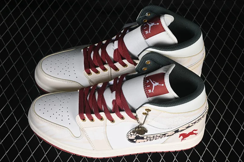 All Categories Air Jordan Jordan Series Basketball Shoes Air Jordan 1 Mid Air Jordan 1 Mid AJ1 Joe 1 Year of the Horse Limited Chinese Cultural Leisure Sneakers DQ8426-105